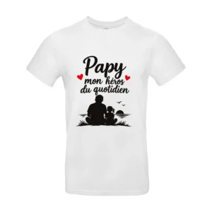 Tee-shirt Papy, mon héros du quotidien — aperçu centre
